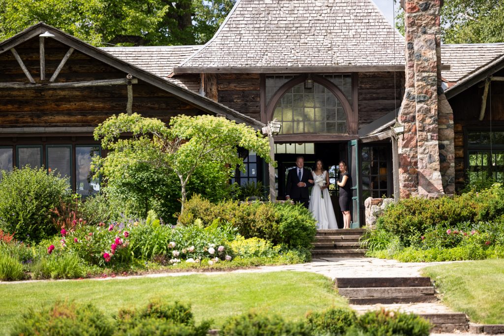 Brittany and Cole wedding procession at Stout’s Island Lodge, Birchwood, Wisconsin.