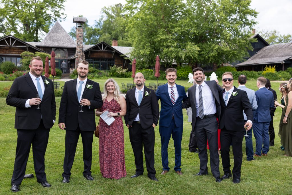 Brittany and Cole’s Stout’s Island wedding party on Red Cedar Lake, Birchwood, Wisconsin.