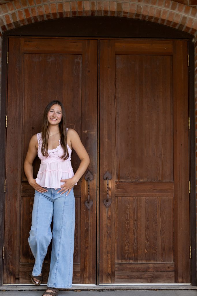 Hayward Wisconsin High School senior Abby poses for a portrait session in front