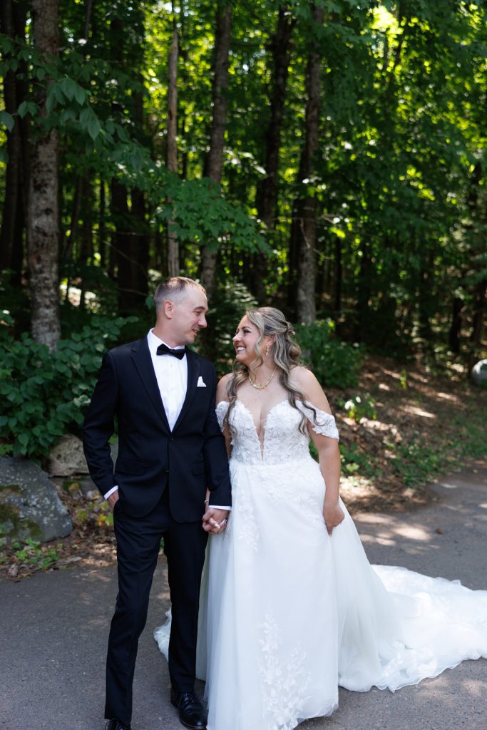 Bianca and Nick, the happy couple, share a loving gaze during their destination wedding photography