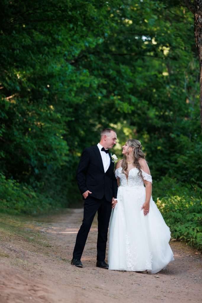 Bianca and Nick, the happy couple, gaze lovingly at each other during their destination wedding