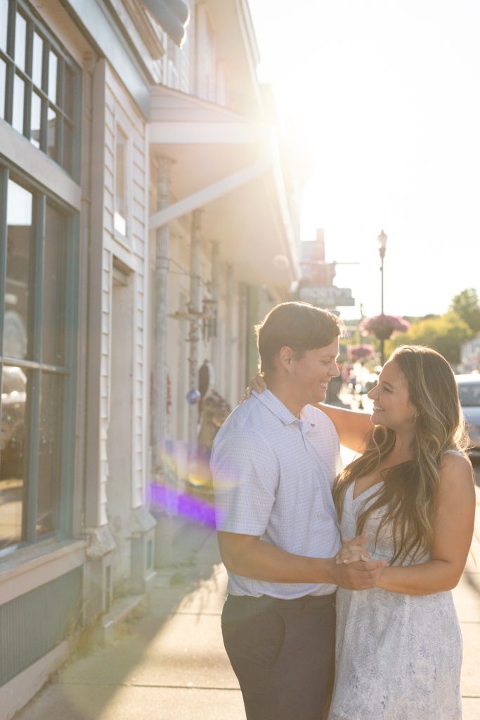 Cassie and Daniel share a tender moment during their engagement session in Duluth, Minnesota, captured